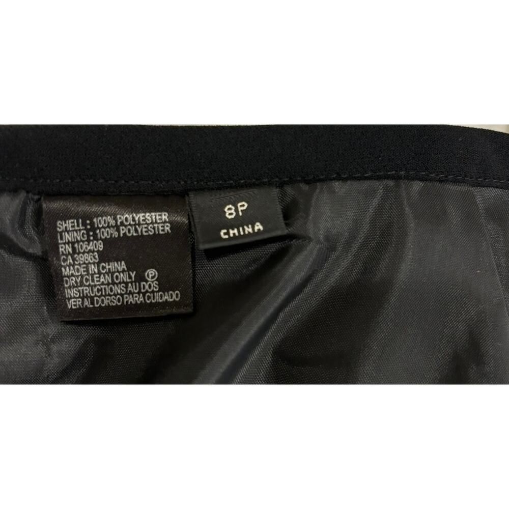 NWT Tahari ASL Ruffle Hem Black Pencil Skirt Size 8P - Picture 4 of 6